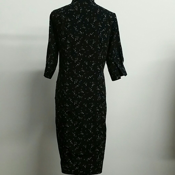 Navy floral print shirt dress - Picture 4 of 6